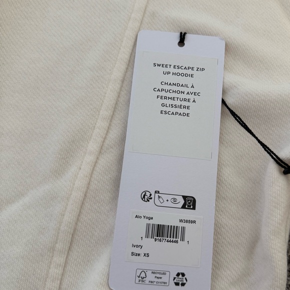 Alo yoga sweet escape zip up hoodie xs NWT - Picture 6 of 6